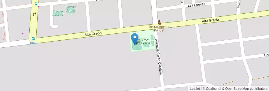 Mapa de ubicacion de Cancha 1 en アルゼンチン, コリエンテス州, Departamento Capital, Corrientes, Corrientes.
