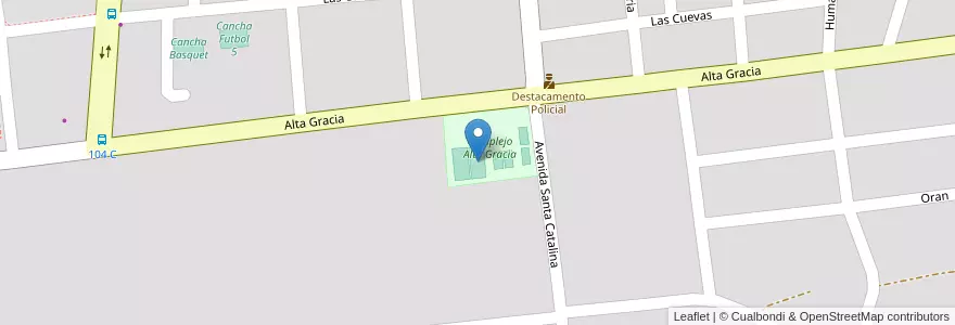 Mapa de ubicacion de Cancha 2 en 阿根廷, Corrientes, Departamento Capital, Corrientes, Corrientes.