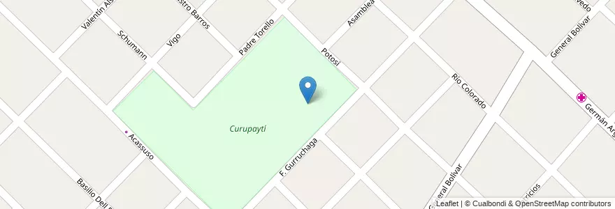 Mapa de ubicacion de Cancha 2 en 아르헨티나, 부에노스아이레스주, Partido De Hurlingham, Hurlingham.