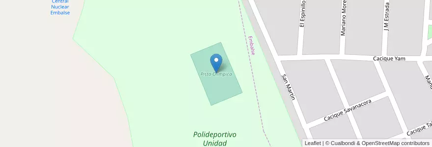 Mapa de ubicacion de Cancha Atletismo en Аргентина, Кордова, Departamento Calamuchita, Pedanía Cóndores, Municipio De Embalse.