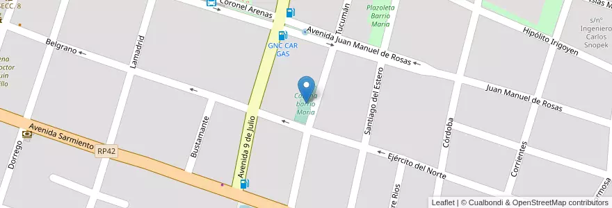 Mapa de ubicacion de Cancha barrio Maria en 阿根廷, Jujuy, Departamento El Carmen, Municipio De El Carmen, El Carmen.