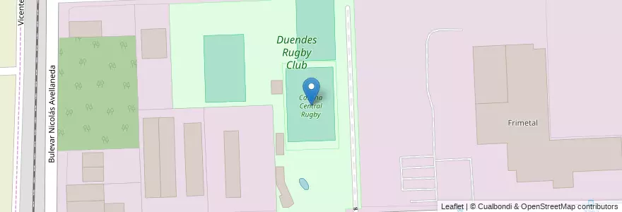 Mapa de ubicacion de Cancha Central Rugby en Argentinië, Santa Fe, Departamento Rosario, Municipio De Rosario, Rosario.
