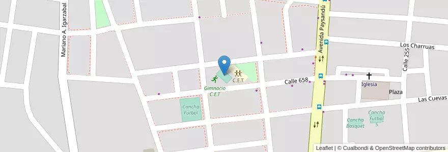 Mapa de ubicacion de Cancha C.E.T en Argentina, Corrientes, Departamento Capital, Corrientes, Corrientes.