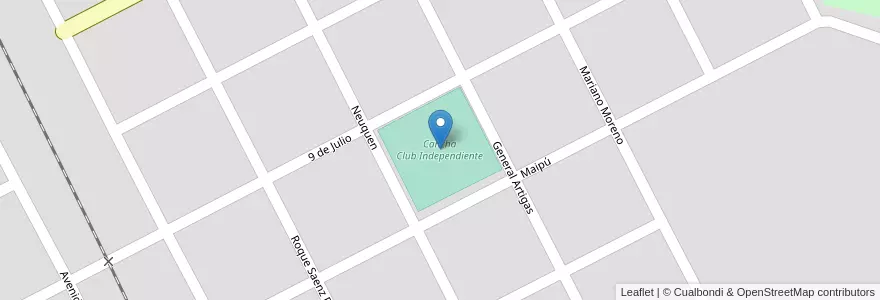 Mapa de ubicacion de Cancha Club Independiente en 阿根廷, Córdoba, Departamento Ischilín, Pedanía Quilino, Municipio De Quilino, Quilino.