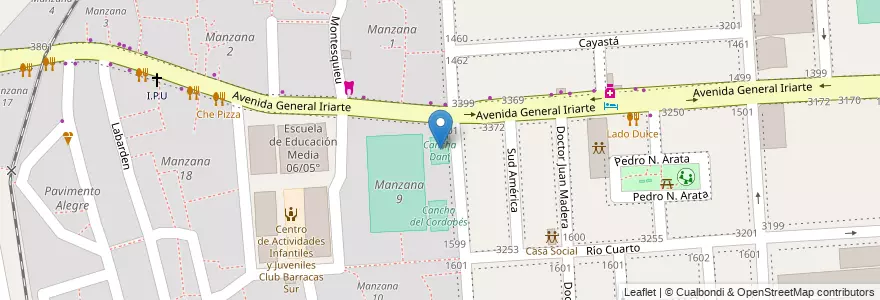 Mapa de ubicacion de Cancha Dani, Barracas en アルゼンチン, Ciudad Autónoma De Buenos Aires, Comuna 4, ブエノスアイレス.