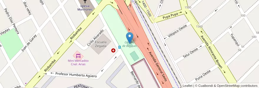 Mapa de ubicacion de Cancha de Básquet en Arjantin, Jujuy, Departamento Doctor Manuel Belgrano, Municipio De San Salvador De Jujuy.