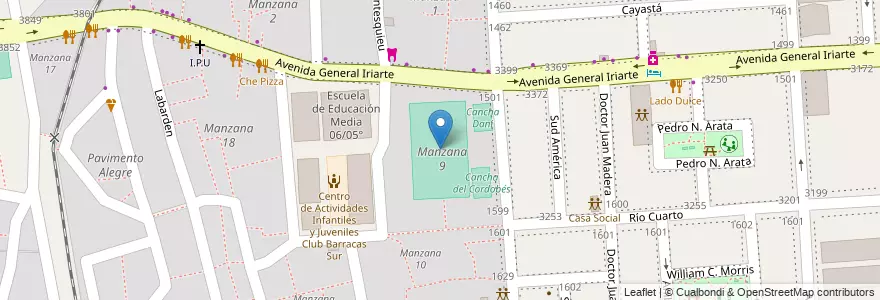 Mapa de ubicacion de Cancha de Cacho Laborde, Barracas en Argentina, Ciudad Autónoma De Buenos Aires, Comuna 4, Buenos Aires.