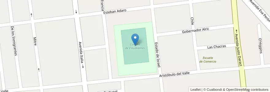 Mapa de ubicacion de Cancha de Estudiantes en Arjantin, San Luis, Juan Martín De Pueyrredón, Municipio De San Luis, San Luis.