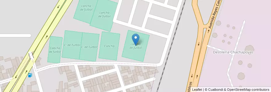 Mapa de ubicacion de cancha de futbol en Argentine, Salta, Capital, Municipio De Salta, Salta.