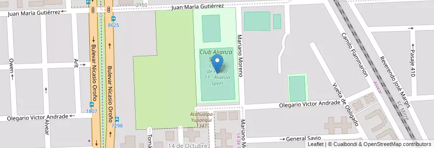 Mapa de ubicacion de Cancha de Fútbol 11 - Alianza Sport en アルゼンチン, サンタフェ州, Departamento Rosario, Municipio De Rosario, ロサリオ.