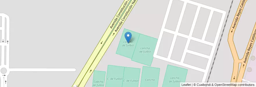 Mapa de ubicacion de cancha de futbol en الأرجنتين, Salta, Capital, Municipio De Salta, Salta.
