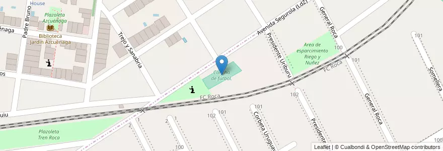 Mapa de ubicacion de Cancha de fútbol. en Arjantin, Buenos Aires, Partido De Lomas De Zamora, Adrogué.