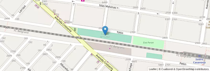 Mapa de ubicacion de Cancha De Futbol en 阿根廷, 布宜诺斯艾利斯省, Partido De La Matanza, Isidro Casanova.