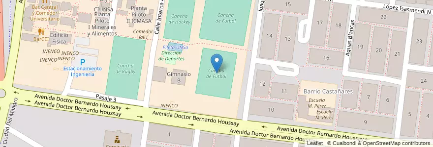 Mapa de ubicacion de Cancha de Futbol en Argentinië, Salta, Capital, Municipio De Salta, Salta.