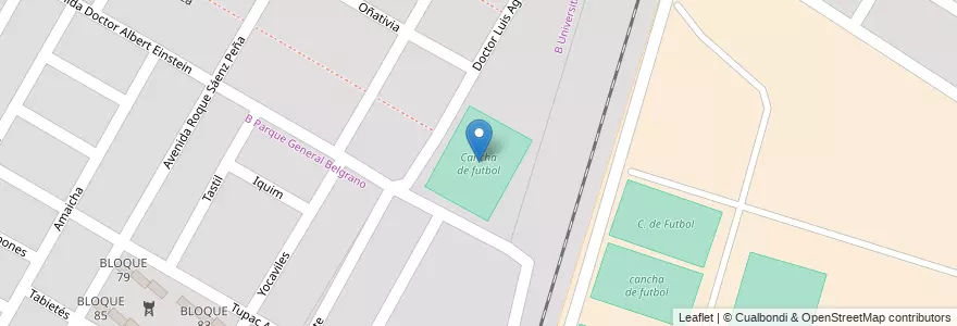 Mapa de ubicacion de Cancha de futbol en Argentinien, Salta, Capital, Municipio De Salta, Salta.