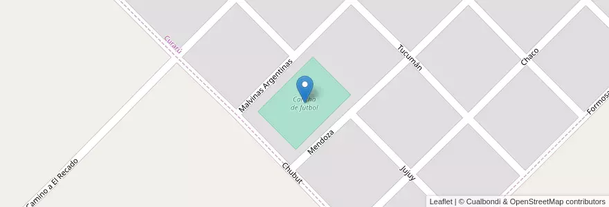Mapa de ubicacion de Cancha de fútbol en Arjantin, Buenos Aires, Partido De Carlos Tejedor, Curarú.