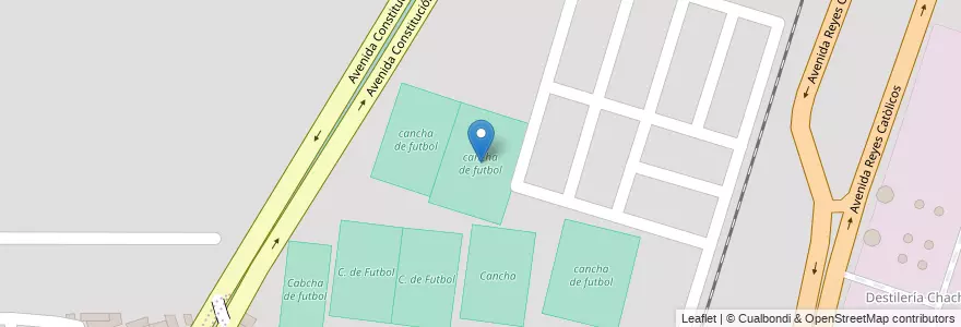 Mapa de ubicacion de cancha de futbol en آرژانتین, Salta, Capital, Municipio De Salta, Salta.
