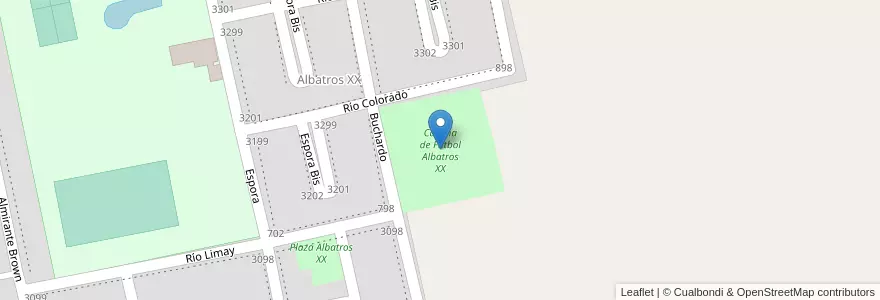 Mapa de ubicacion de Cancha de Futbol Albatros XX en 阿根廷, 布宜诺斯艾利斯省, Partido De Coronel De Marina Leonardo Rosales, Punta Alta.