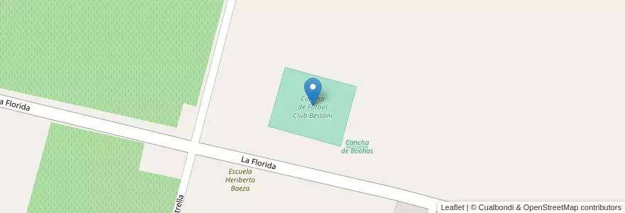 Mapa de ubicacion de Cancha de Futbol Club Bestani en Аргентина, Чили, Мендоса, Departamento Rivadavia.