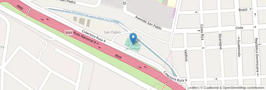 Mapa de ubicacion de Cancha de Fútbol de Valdivia en Argentinien, Jujuy, Departamento Doctor Manuel Belgrano, Municipio De San Salvador De Jujuy.