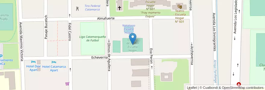 Mapa de ubicacion de Cancha de Fútbol Escuela Hogar en Argentinien, Catamarca, Departamento Capital, Municipio De San Fernando Del Valle De Catamarca, San Fernando Del Valle De Catamarca.