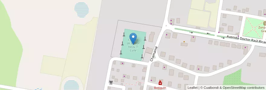 Mapa de ubicacion de Cancha de Fútbol Yatay Tí Calle en Argentina, Corrientes, Departamento Lavalle, Municipio De Yatay Tí Calle, Yatay Tí Calle.