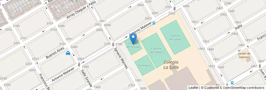 Mapa de ubicacion de Cancha de hockey en Argentina, Buenos Aires, Partido De Vicente López, Vicente López.