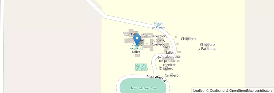 Mapa de ubicacion de Cancha de juegos en 阿根廷, Córdoba, Departamento Tercero Arriba, Pedanía Salto, Municipio De Almafuerte.