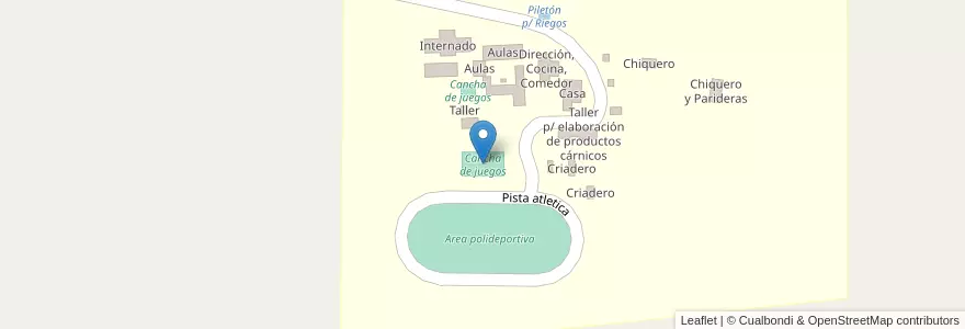 Mapa de ubicacion de Cancha de juegos en Argentinien, Provinz Córdoba, Departamento Tercero Arriba, Pedanía Salto, Municipio De Almafuerte.