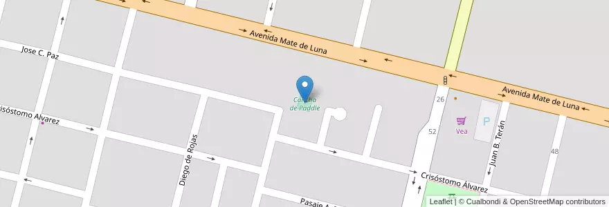 Mapa de ubicacion de Cancha de Paddle en Arjantin, Tucumán, San Miguel De Tucumán, Departamento Capital, San Miguel De Tucumán.