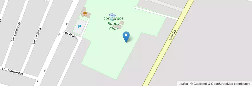 Mapa de ubicacion de Cancha de Rugby en الأرجنتين, تشيلي, Mendoza, Departamento Guaymallén, Distrito San Francisco Del Monte.