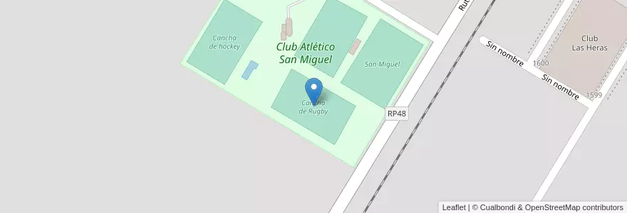 Mapa de ubicacion de Cancha de Rugby en Argentina, Buenos Aires, Partido De General Las Heras, General Las Heras.