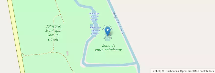Mapa de ubicacion de Cancha de tenis en アルゼンチン, ブエノスアイレス州, Partido De Coronel Suárez.