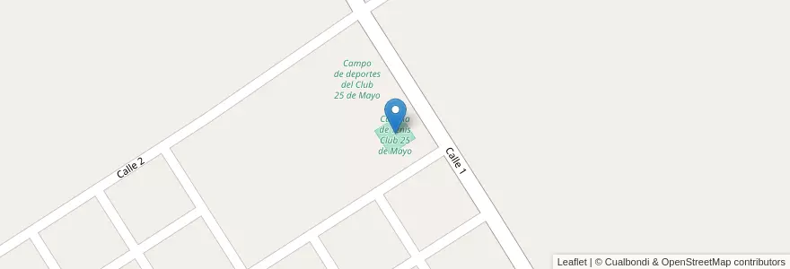 Mapa de ubicacion de Cancha de Tenis Club 25 de Mayo en 아르헨티나, Santa Fe, Municipio De Gödeken, Departamento Caseros.