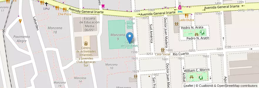 Mapa de ubicacion de Cancha del Cordobés, Barracas en Argentinien, Ciudad Autónoma De Buenos Aires, Comuna 4, Buenos Aires.