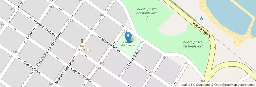 Mapa de ubicacion de cancha del tanque en الأرجنتين, بوينس آيرس, Partido De San Pedro, San Pedro.