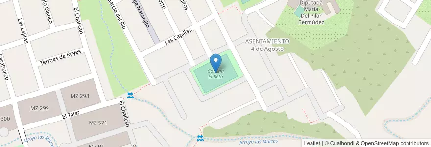 Mapa de ubicacion de Cancha El Beto en 아르헨티나, Jujuy, Departamento Doctor Manuel Belgrano, Municipio De San Salvador De Jujuy, Alto Comedero.