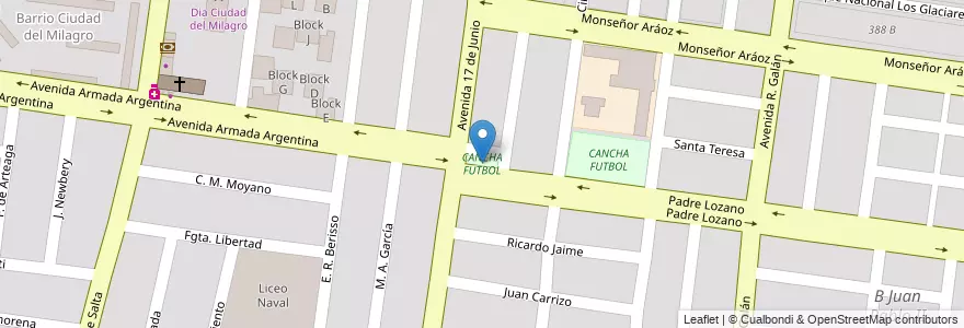Mapa de ubicacion de CANCHA FUTBOL en Argentine, Salta, Capital, Municipio De Salta, Salta.