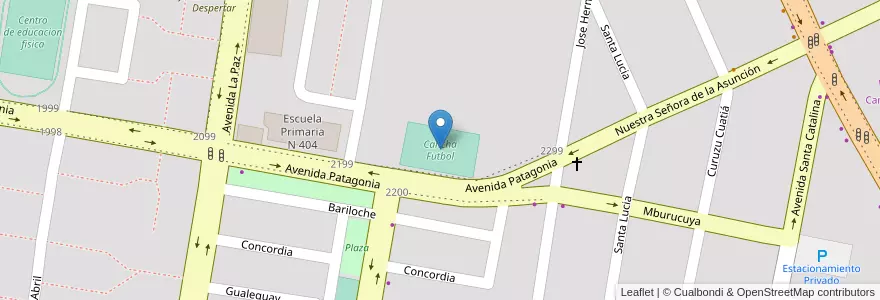 Mapa de ubicacion de Cancha Futbol en Arjantin, Corrientes, Departamento Capital, Corrientes, Corrientes.