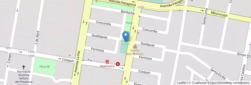 Mapa de ubicacion de Cancha Futbol en 阿根廷, Corrientes, Departamento Capital, Corrientes, Corrientes.