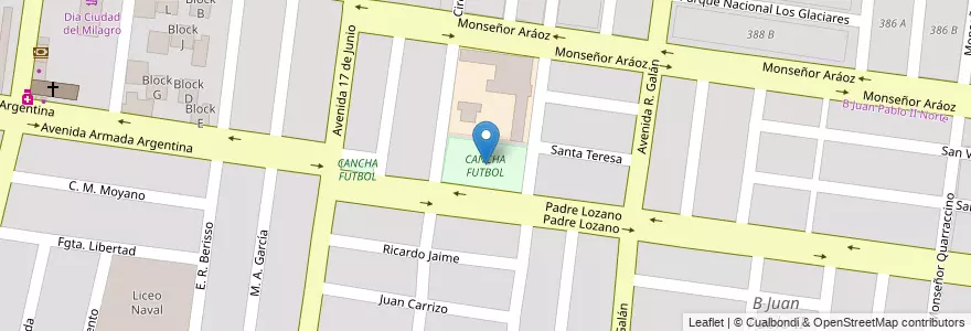 Mapa de ubicacion de CANCHA FUTBOL en 阿根廷, Salta, Capital, Municipio De Salta, Salta.