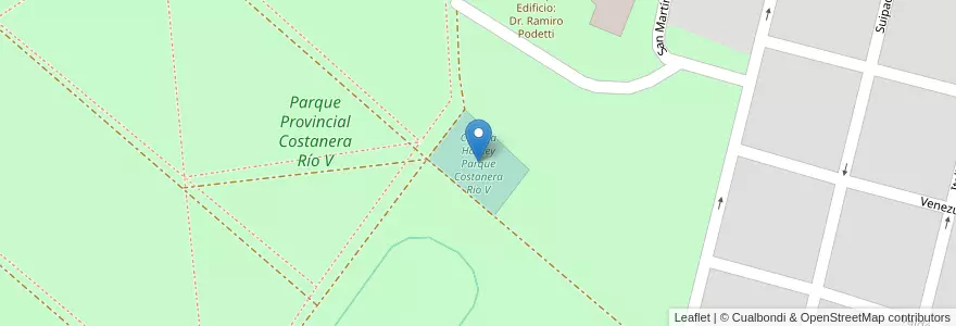 Mapa de ubicacion de Cancha Hockey Parque Costanera Rio V en Argentine, San Luis, General Pedernera, Villa Mercedes, Municipio De Villa Mercedes.