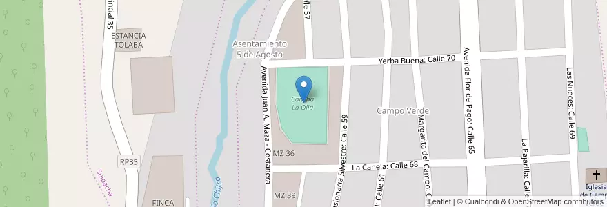 Mapa de ubicacion de Cancha La Olla en Arjantin, Jujuy, Departamento Doctor Manuel Belgrano, Municipio De San Salvador De Jujuy.
