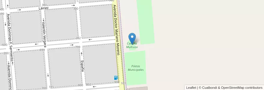 Mapa de ubicacion de Cancha Multiuso en Arjantin, Buenos Aires, Partido De Tornquist.