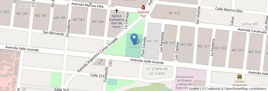 Mapa de ubicacion de Cancha Olimpia en Argentinië, Jujuy, Departamento Doctor Manuel Belgrano, Municipio De San Salvador De Jujuy, Alto Comedero.