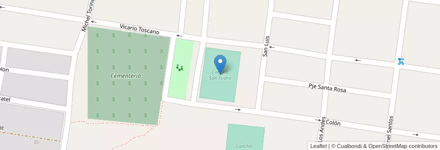Mapa de ubicacion de Cancha San Isidro en الأرجنتين, Salta, Cafayate, Municipio De Cafayate.