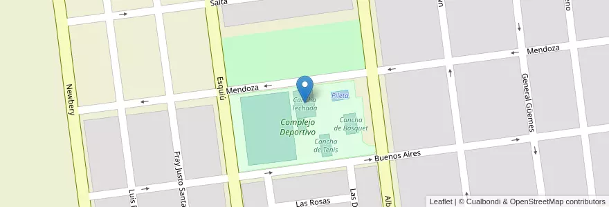Mapa de ubicacion de Cancha Techada en Arjantin, Salta, Anta, Municipio De Las Lajitas, Las Lajitas.