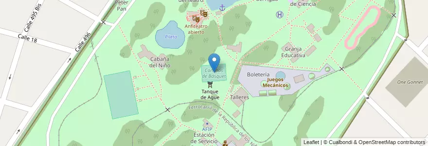 Mapa de ubicacion de Canchas de Básquet, Gonnet en Argentinien, Provinz Buenos Aires, Partido De La Plata, Manuel B. Gonnet.