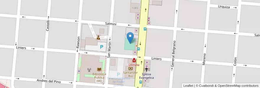 Mapa de ubicacion de Canchas de Futbol 5 en Argentinië, Buenos Aires, Partido De Campana.