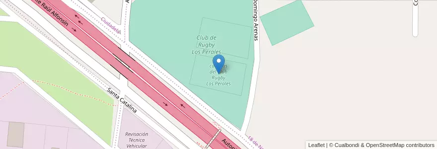 Mapa de ubicacion de canchas del Club Rugby Los Perales en Argentinië, Jujuy, Departamento Palpalá, Municipio De Palpalá.